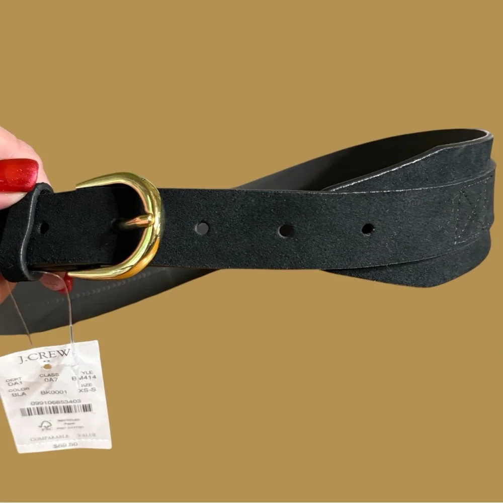 J.Crew-NWT Women’s black suede dress belt. XS-S 
Fits 27.5”-31.5” waist. New! - Picture 4 of 11